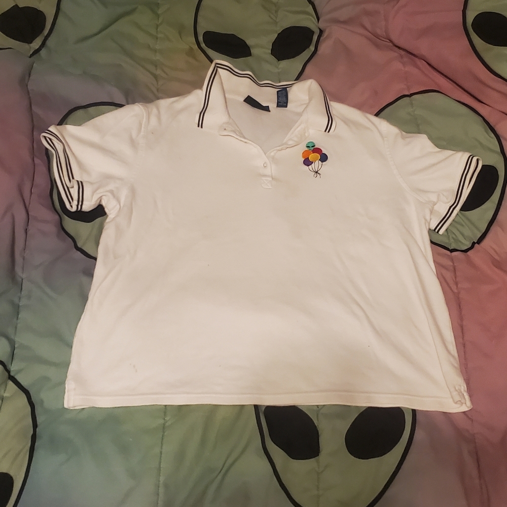 Vintage alien balloon embroidered shirt